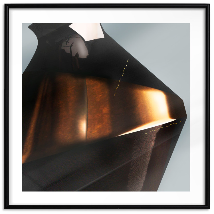 Wall Poster Sphinx's Dream - brown vase with an abstract shape and golden glow 122627 additionalImage 17