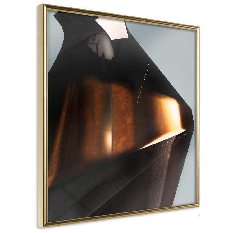 Wall Poster Sphinx's Dream - brown vase with an abstract shape and golden glow 122627 additionalImage 12