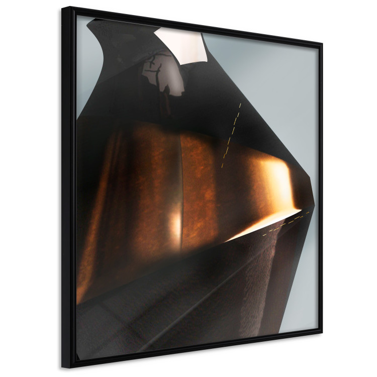 Wall Poster Sphinx's Dream - brown vase with an abstract shape and golden glow 122627 additionalImage 12