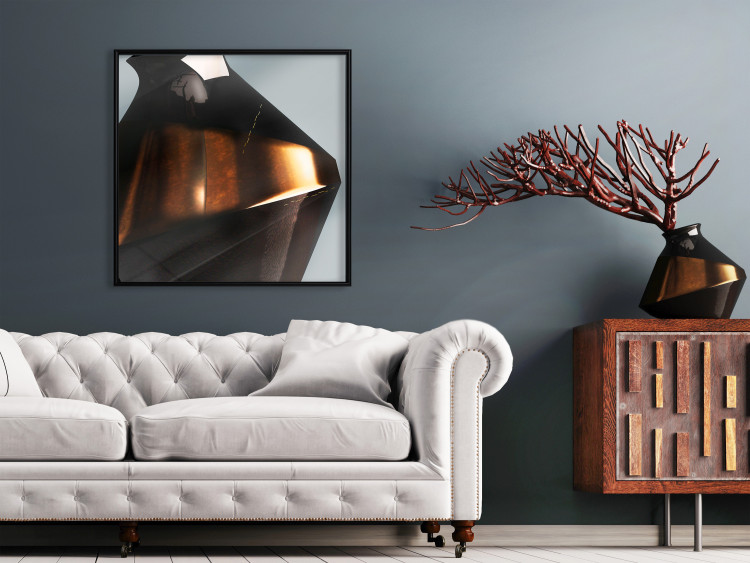 Wall Poster Sphinx's Dream - brown vase with an abstract shape and golden glow 122627 additionalImage 5