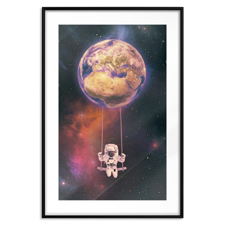 Wall Poster Cosmic Swing - abstraction of swinging astronaut on Earth 123527 additionalImage 15