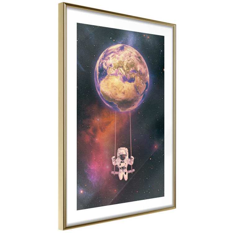 Wall Poster Cosmic Swing - abstraction of swinging astronaut on Earth 123527 additionalImage 8