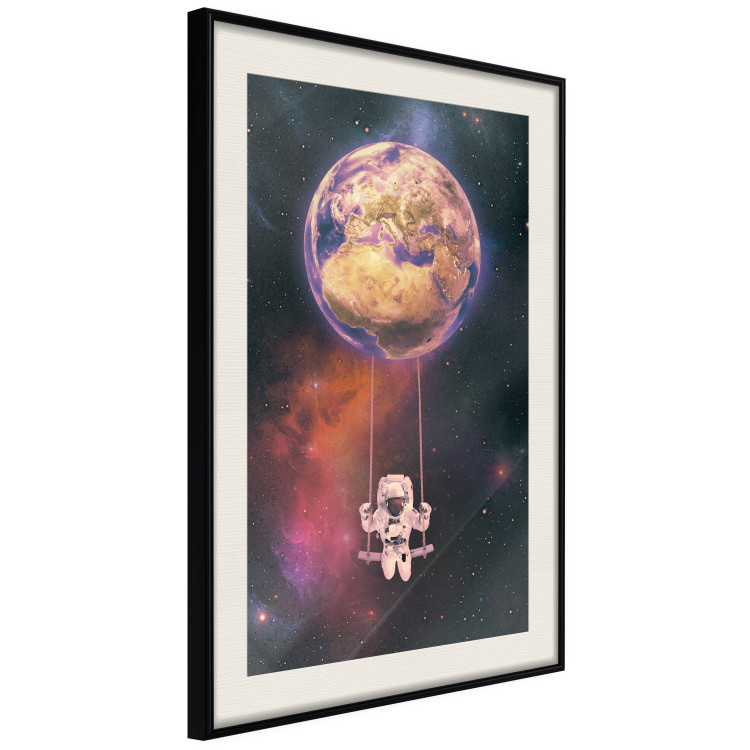 Wall Poster Cosmic Swing - abstraction of swinging astronaut on Earth 123527 additionalImage 3