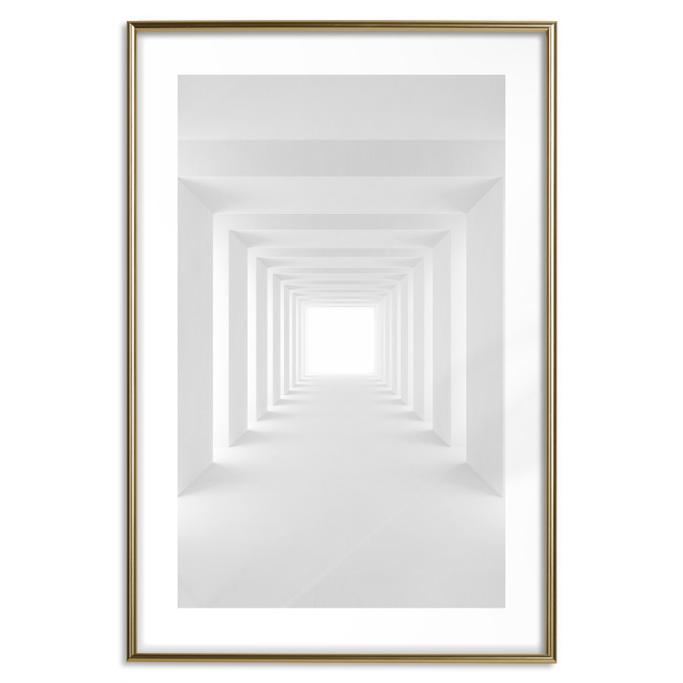 Wall Poster Tunnel of Shadows - gray and geometric space with imitation of 3D effect 123827 additionalImage 14