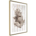 Wall Poster Contemplative Love - stone sculpture of an angel on a wooden texture background 125227 additionalThumb 6