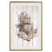 Wall Poster Contemplative Love - stone sculpture of an angel on a wooden texture background 125227 additionalThumb 19