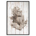 Wall Poster Contemplative Love - stone sculpture of an angel on a wooden texture background 125227 additionalThumb 18