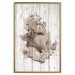 Wall Poster Contemplative Love - stone sculpture of an angel on a wooden texture background 125227 additionalThumb 20