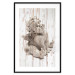 Wall Poster Contemplative Love - stone sculpture of an angel on a wooden texture background 125227 additionalThumb 17