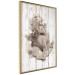 Wall Poster Contemplative Love - stone sculpture of an angel on a wooden texture background 125227 additionalThumb 12