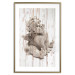 Wall Poster Contemplative Love - stone sculpture of an angel on a wooden texture background 125227 additionalThumb 14