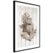 Wall Poster Contemplative Love - stone sculpture of an angel on a wooden texture background 125227 additionalThumb 13