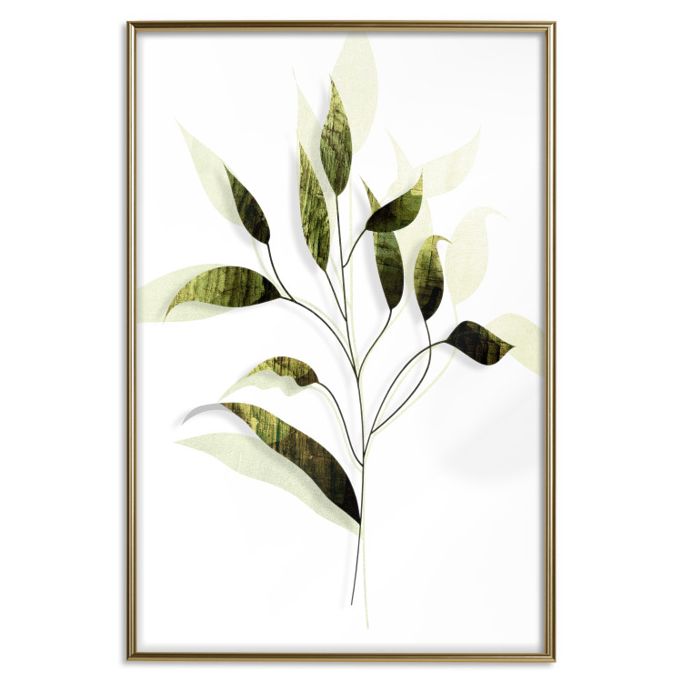 Poster Olive Branch - plant with green leaves on a light white background 126827 additionalImage 17