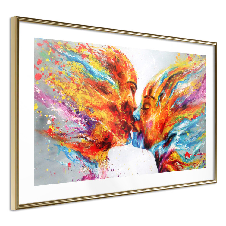 Poster Fiery Kiss - romantic composition of figures expressing love 127327 additionalImage 7