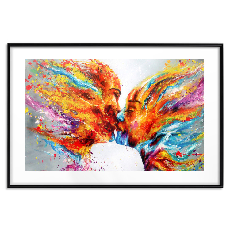 Poster Fiery Kiss - romantic composition of figures expressing love 127327 additionalImage 16