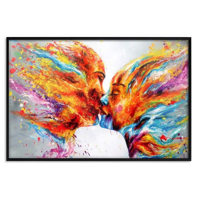 Poster Fiery Kiss - romantic composition of figures expressing love 127327 additionalImage 14