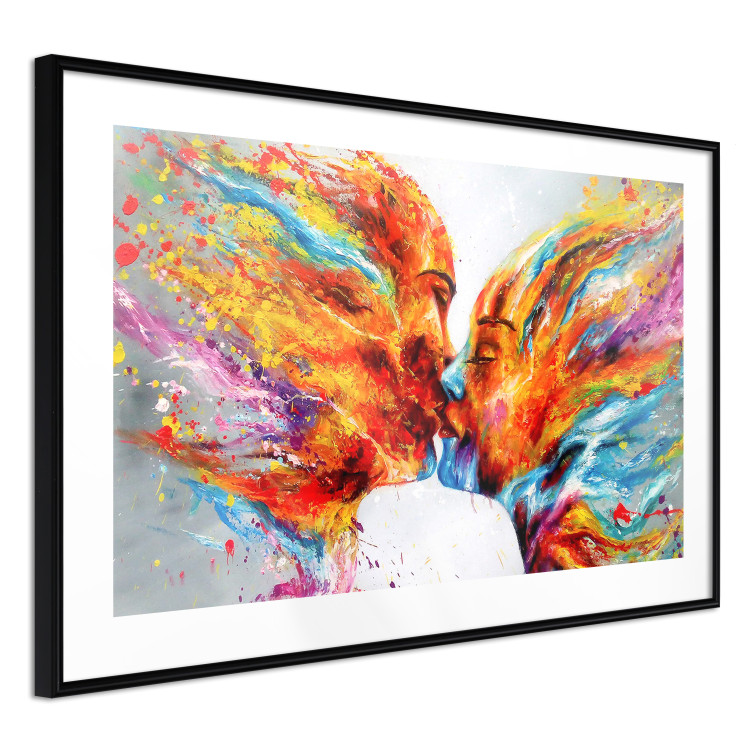 Poster Fiery Kiss - romantic composition of figures expressing love 127327 additionalImage 2