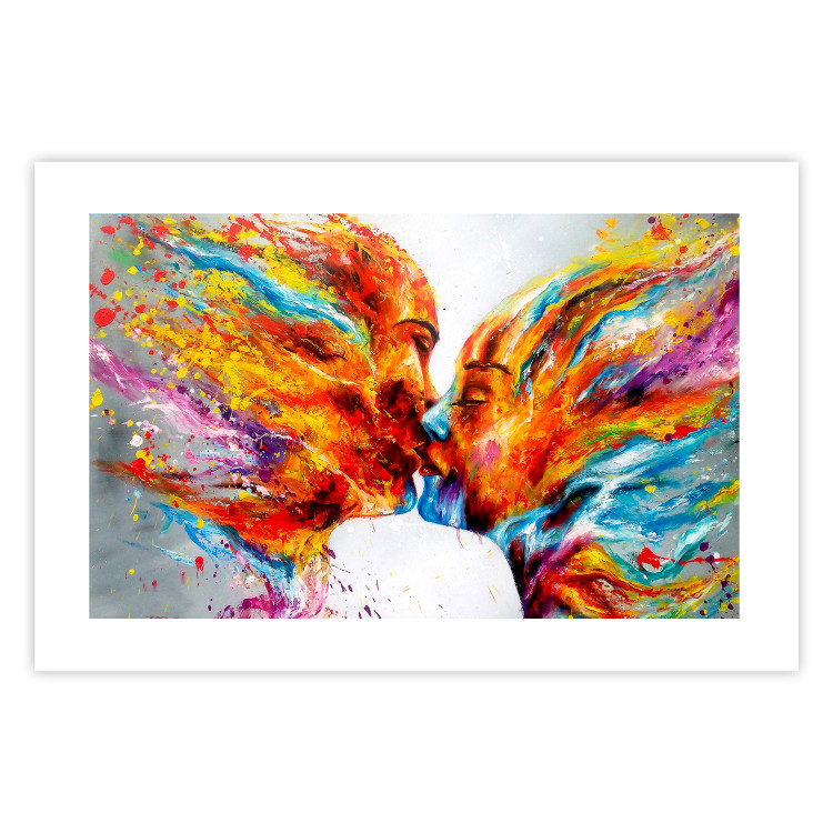 Poster Fiery Kiss - romantic composition of figures expressing love 127327 additionalImage 17