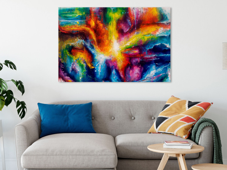 Canvas Ray of Light (1-part) wide - artistic multicolored abstraction 128527 additionalImage 3