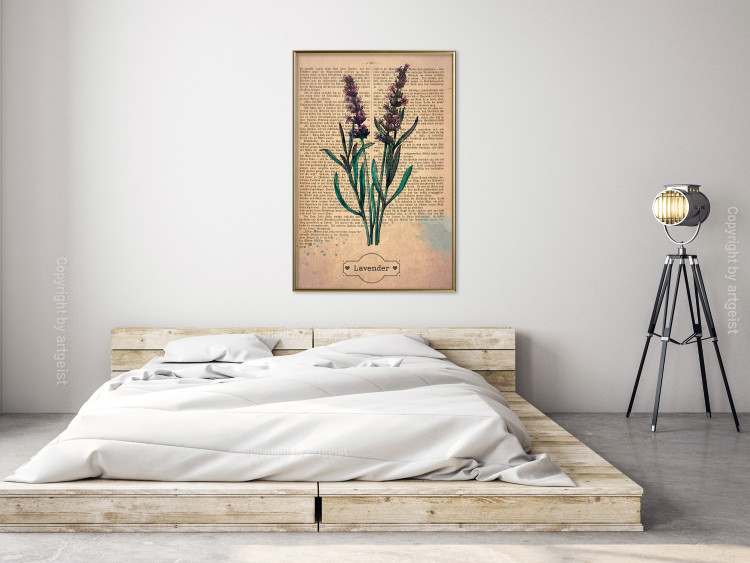 Poster Lavender Memory - composition with blooming plants and text in background 129427 additionalImage 10