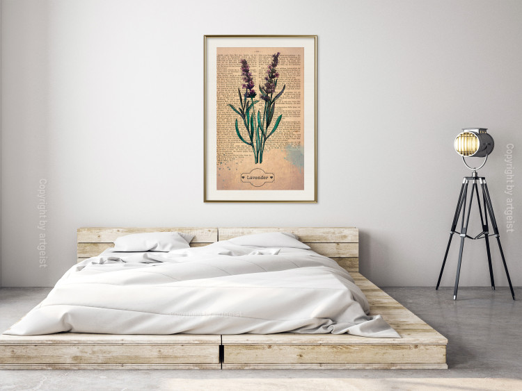Poster Lavender Memory - composition with blooming plants and text in background 129427 additionalImage 22