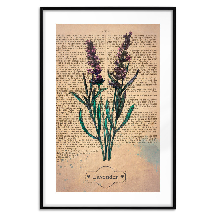 Poster Lavender Memory - composition with blooming plants and text in background 129427 additionalImage 15