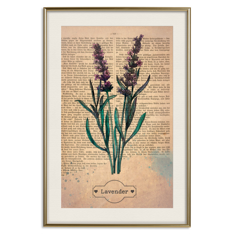Poster Lavender Memory - composition with blooming plants and text in background 129427 additionalImage 20