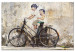 Canvas Print Carefree (1-piece) Wide - vintage bicycle against street art backdrop 130427