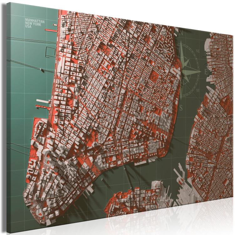 Canvas Print Let's Meet in Manhattan (1-piece) Wide - map of New York 131527 additionalImage 2