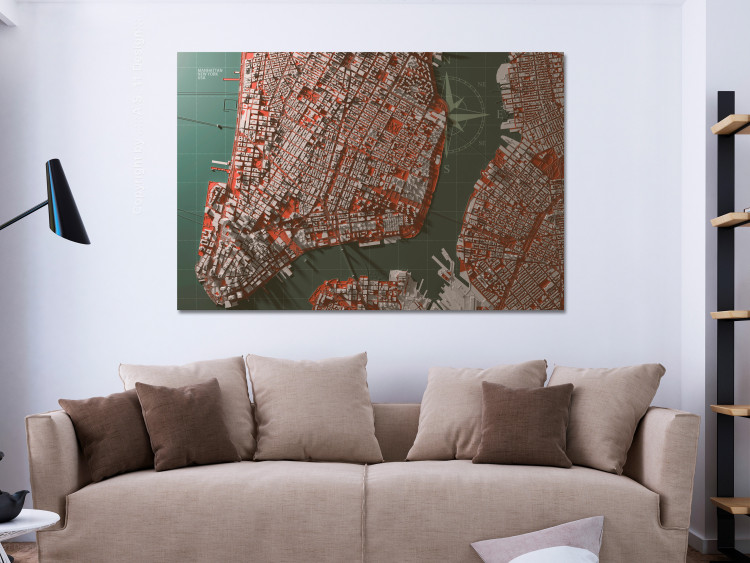 Canvas Print Let's Meet in Manhattan (1-piece) Wide - map of New York 131527 additionalImage 3