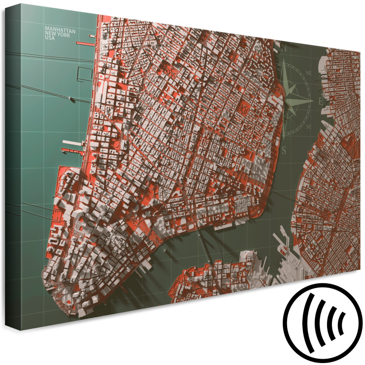 Canvas Print Let's Meet in Manhattan (1-piece) Wide - map of New York 131527 additionalImage 6