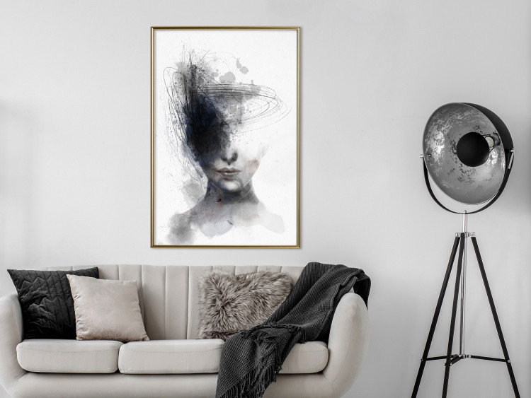 Poster Cosmic Thought - portrait of a female face in an abstract composition 131827 additionalImage 7
