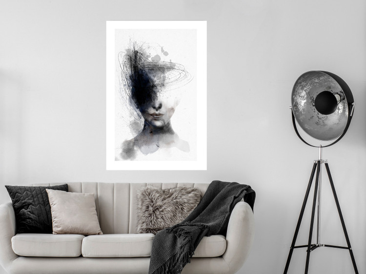 Poster Cosmic Thought - portrait of a female face in an abstract composition 131827 additionalImage 5