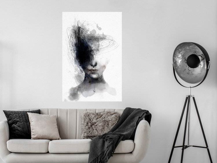 Poster Cosmic Thought - portrait of a female face in an abstract composition 131827 additionalImage 2