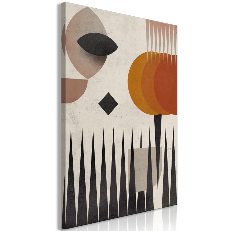 Canvas Art Print Nature shapes - abstract, geometric landscape with mountains and sky 134827 additionalImage 2