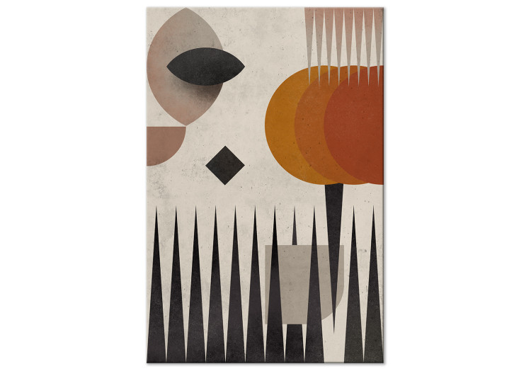 Canvas Art Print Nature shapes - abstract, geometric landscape with mountains and sky 134827