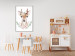 Poster Julius the Deer - composition of pink flowers and a deer on a white background 135727 additionalThumb 13