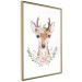 Poster Julius the Deer - composition of pink flowers and a deer on a white background 135727 additionalThumb 21