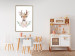 Poster Julius the Deer - composition of pink flowers and a deer on a white background 135727 additionalThumb 9