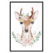 Poster Julius the Deer - composition of pink flowers and a deer on a white background 135727 additionalThumb 8