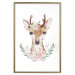 Poster Julius the Deer - composition of pink flowers and a deer on a white background 135727 additionalThumb 2