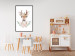 Poster Julius the Deer - composition of pink flowers and a deer on a white background 135727 additionalThumb 15