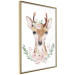 Poster Julius the Deer - composition of pink flowers and a deer on a white background 135727 additionalThumb 16