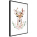 Poster Julius the Deer - composition of pink flowers and a deer on a white background 135727 additionalThumb 22