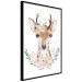 Poster Julius the Deer - composition of pink flowers and a deer on a white background 135727 additionalThumb 24