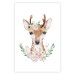Poster Julius the Deer - composition of pink flowers and a deer on a white background 135727 additionalThumb 6