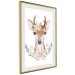 Poster Julius the Deer - composition of pink flowers and a deer on a white background 135727 additionalThumb 19