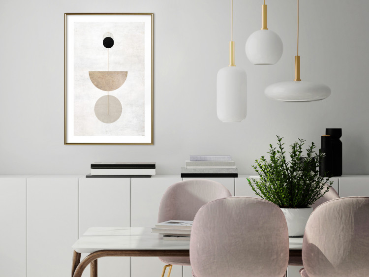 Wall Poster In Line - geometric abstraction with circles on a light background in boho style 137227 additionalImage 14