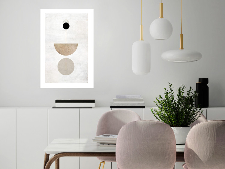 Wall Poster In Line - geometric abstraction with circles on a light background in boho style 137227 additionalImage 13