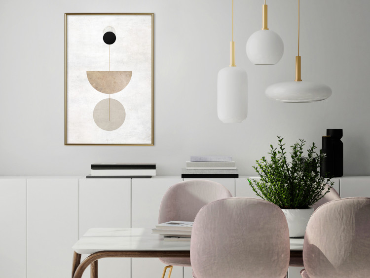 Wall Poster In Line - geometric abstraction with circles on a light background in boho style 137227 additionalImage 12